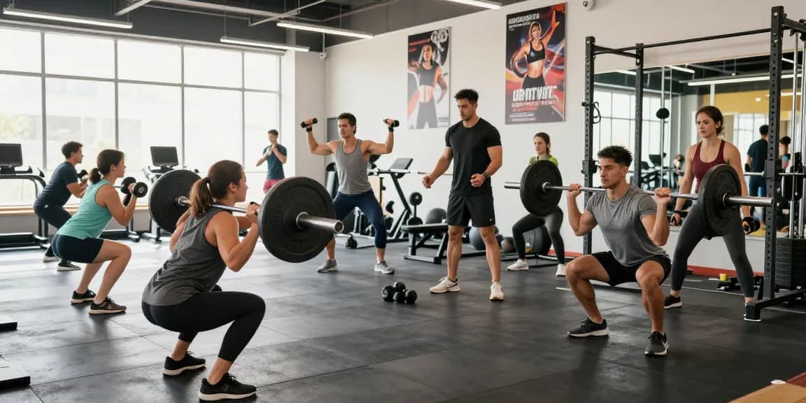 Prime Pharma Steroids in een levendige sportschool met sporters die trainen voor spiergroei.