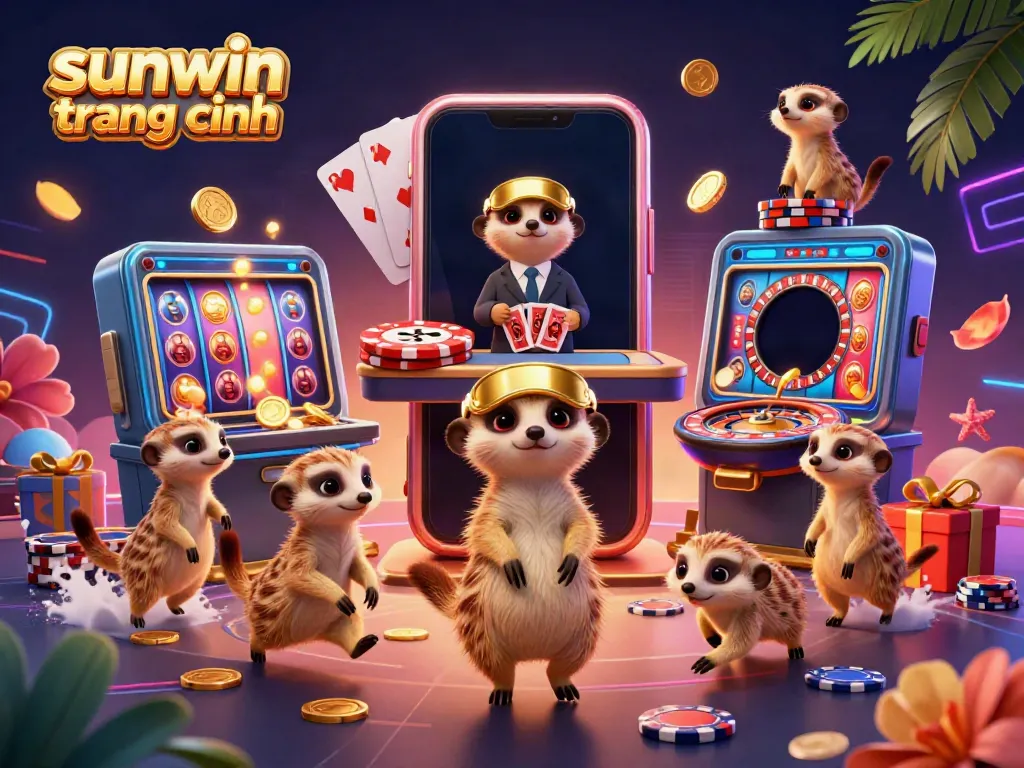 Win big at sunwin trang chính with meerkats operating an extravagant casino in a lively scene.